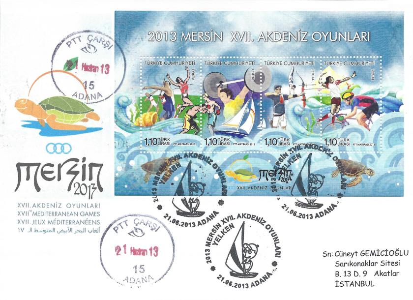 Akdeniz Oyunları Yelken damgası Adana