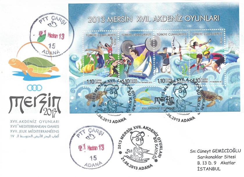 Akdeniz Oyunları Su Kayağı damgası Adana