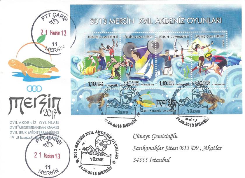 Akdeniz Oyunları Yüzme damgası Mersin