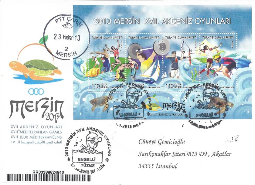 Akdeniz Oyunları Engelli Yüzme damgası Mersin