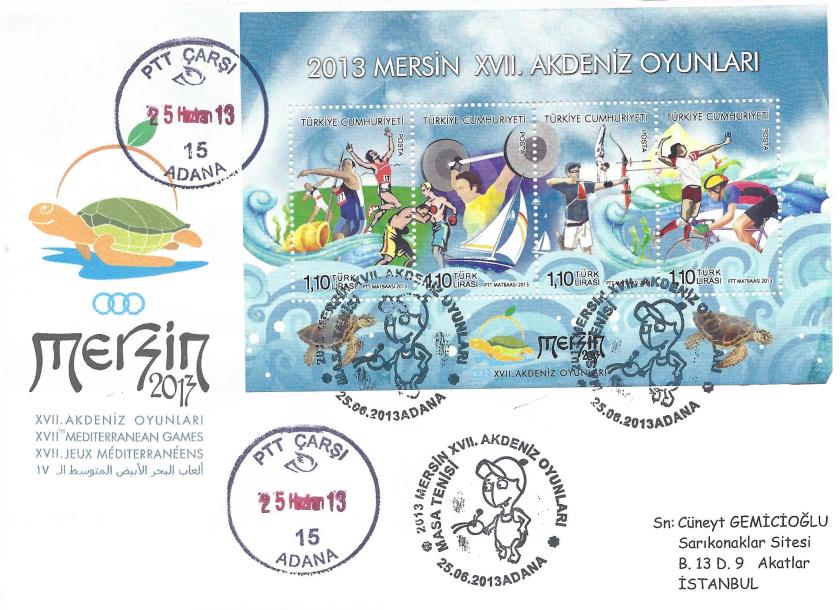 Akdeniz Oyunları Masa Tenisi damgası Adana