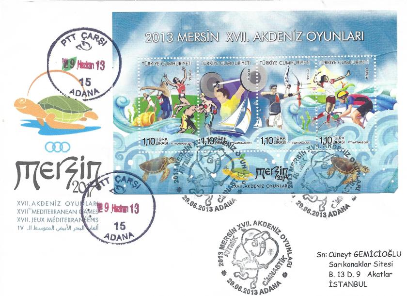 Akdeniz Oyunları Jimnastik damgası Adana