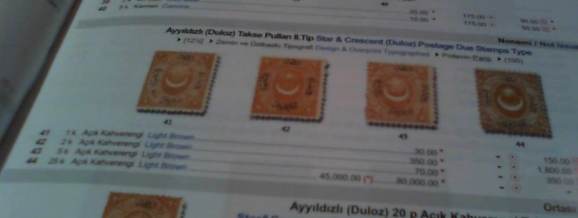 değerli pul örneği osmanlı takse 