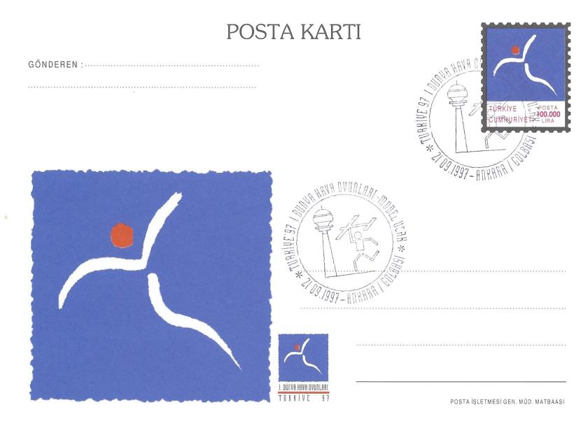 Dünya Hava Oyunları model uçak kapanış damgası