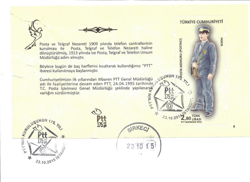 Posta Memuru resimli ilk gün zarfı