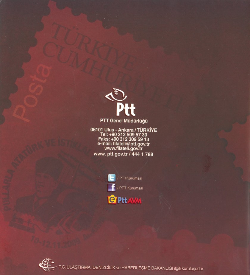 Türk pulunun 150. yılı portföyü arka kapak