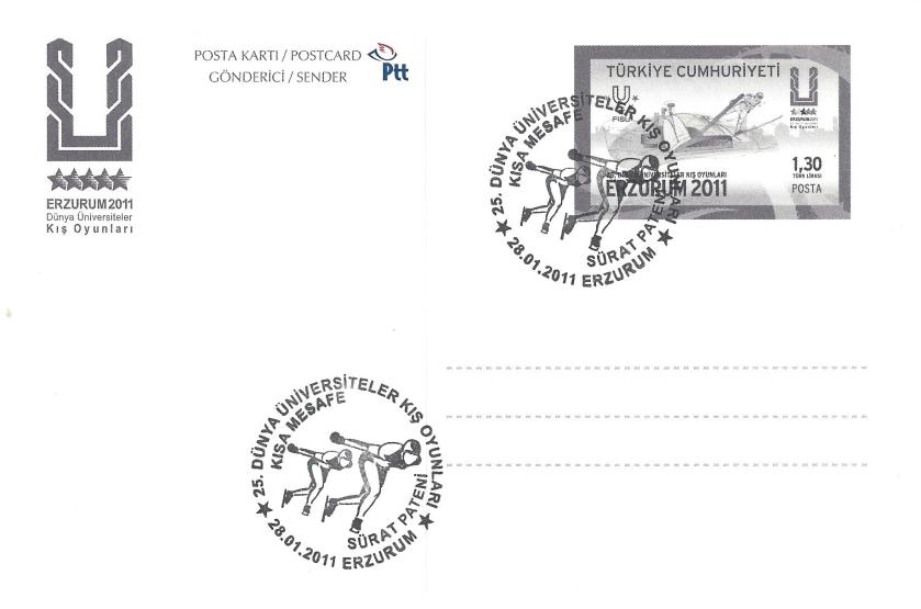 2011 Erzurum oyunları kısa sürat pateni damgası