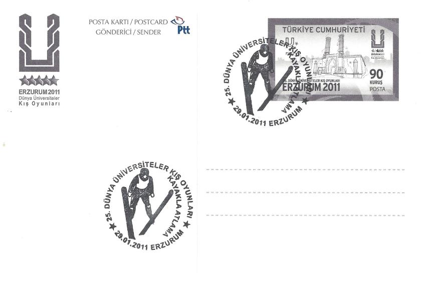 2011 Erzurum oyunları kayakla atlama damgası