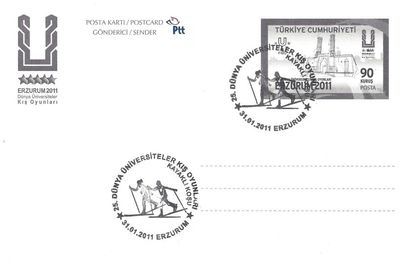 2011 Erzurum oyunları kayaklı koşu damgası