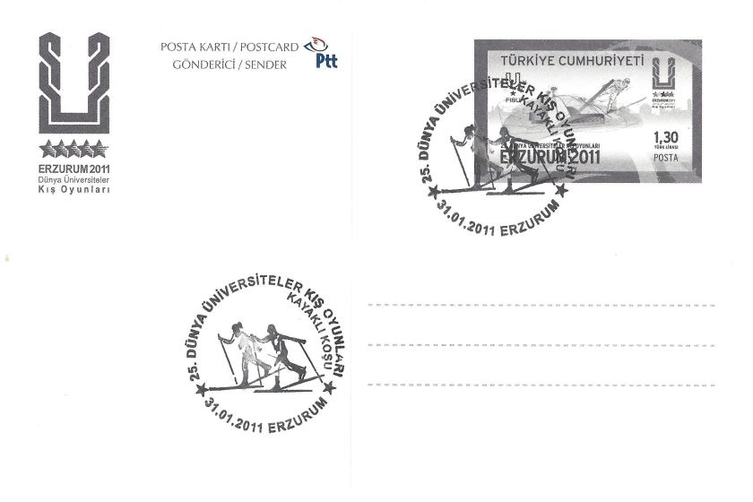 2011 Erzurum oyunları kayaklı koşu damgası