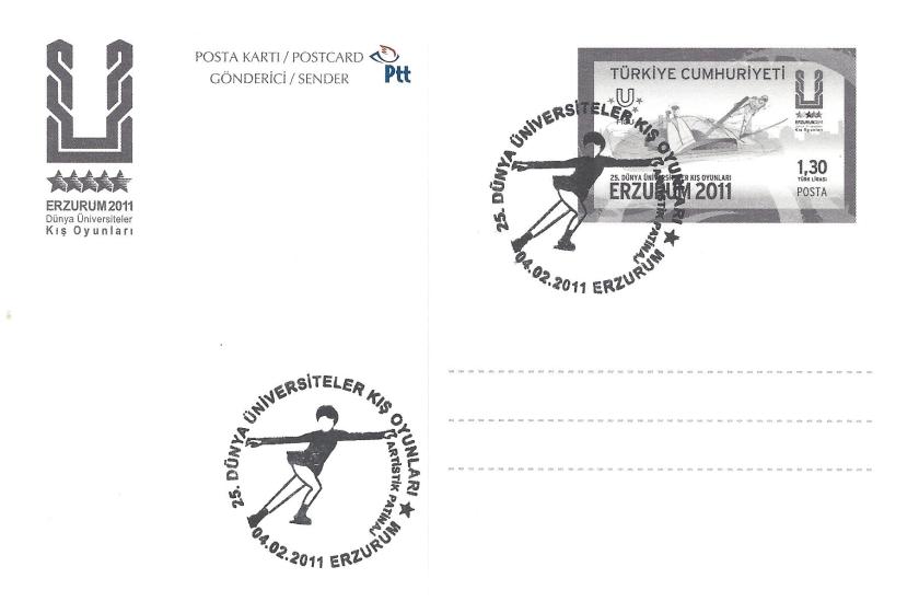 2011 Erzurum oyunları artistik patinaj damgası