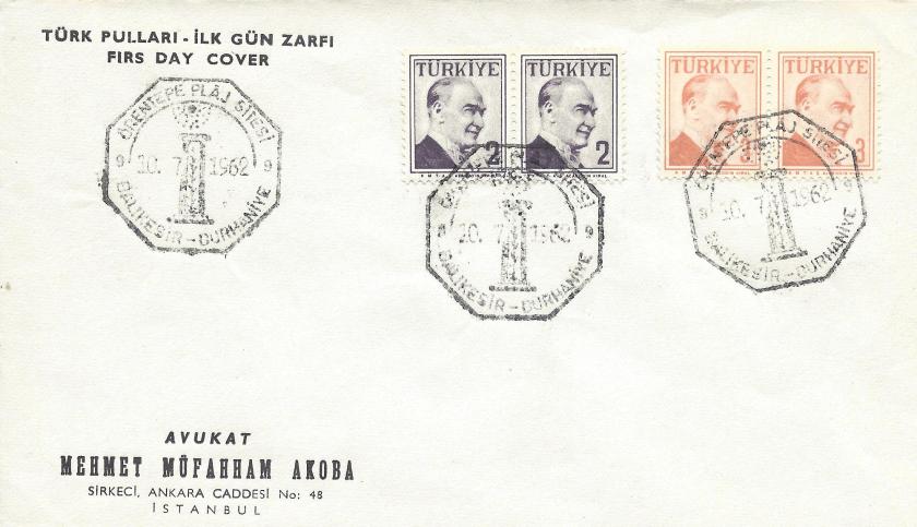 Örentepe plaj sitesi – Burhaniye turistik damga – 1962