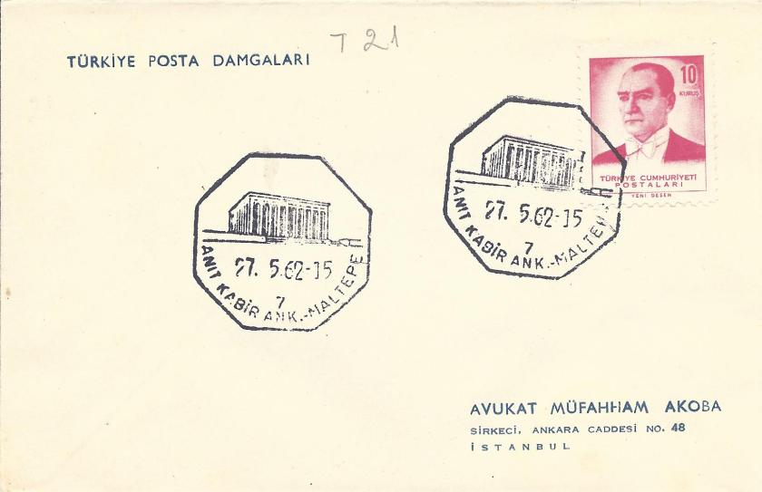 Anıtkabir - Maltepe tursitik damga 1962