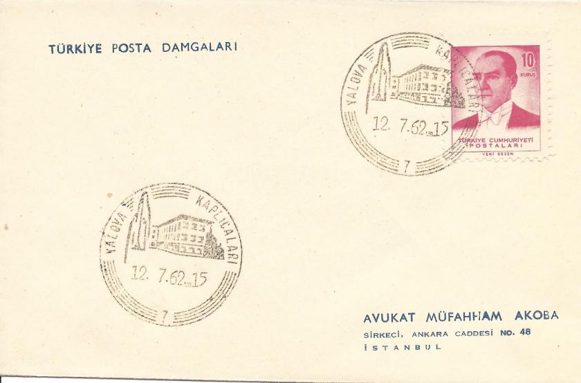 Yalova kaplıcaları turistik damga - 1962