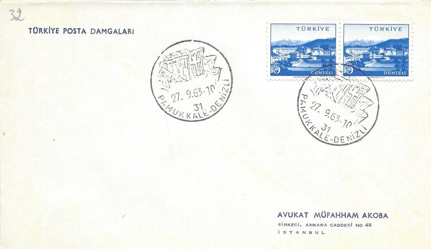 Pamukkale - Denizli turistik damga - 1963