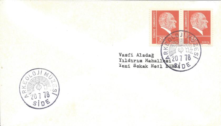 Arkeoloji müzesi - Side turistik damga - 1978