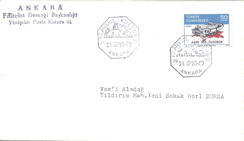 Ankara filatelist kulubü resimli damga - 1978