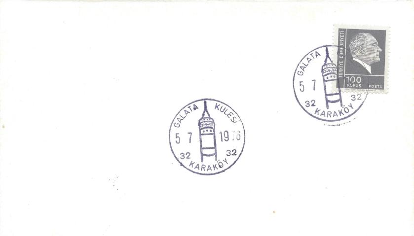 Galata kulesi turistik damga - 1966