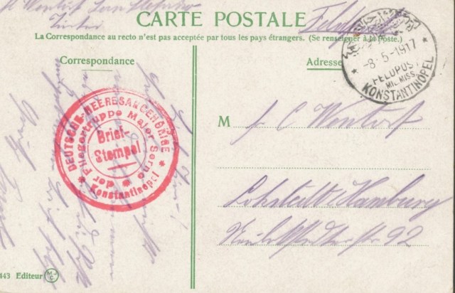 Binbaşı Serno kaşeli kartpostal