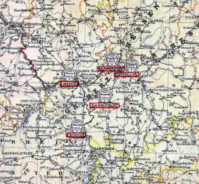 1912 Ren hava postaları haritası