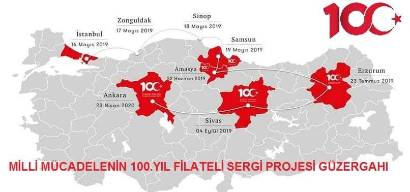 Milli Mücadelemizin Yüzüncü yılı Filateli Sergisi Projesi Sergi yerleri